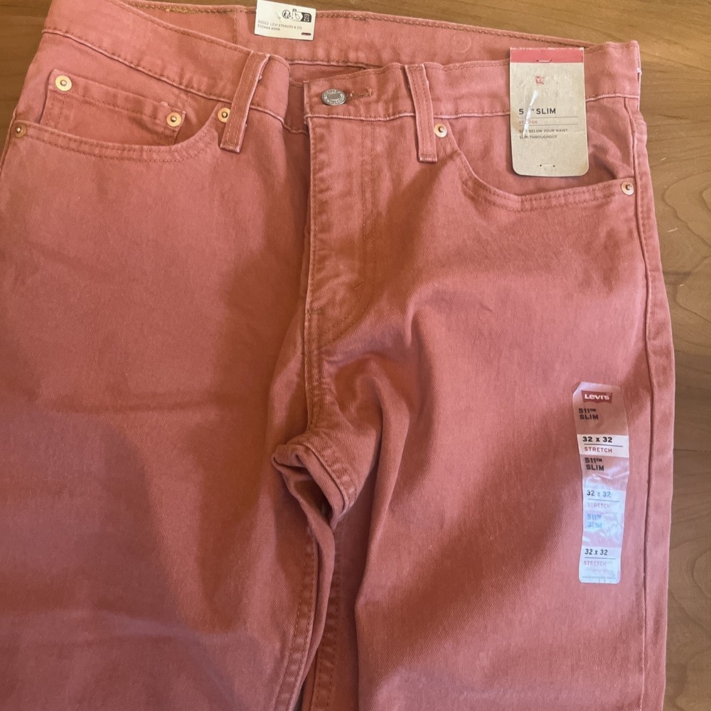 Levi's 511 Slim Fit Stretch Orange Jeans 32 x 32 NWT